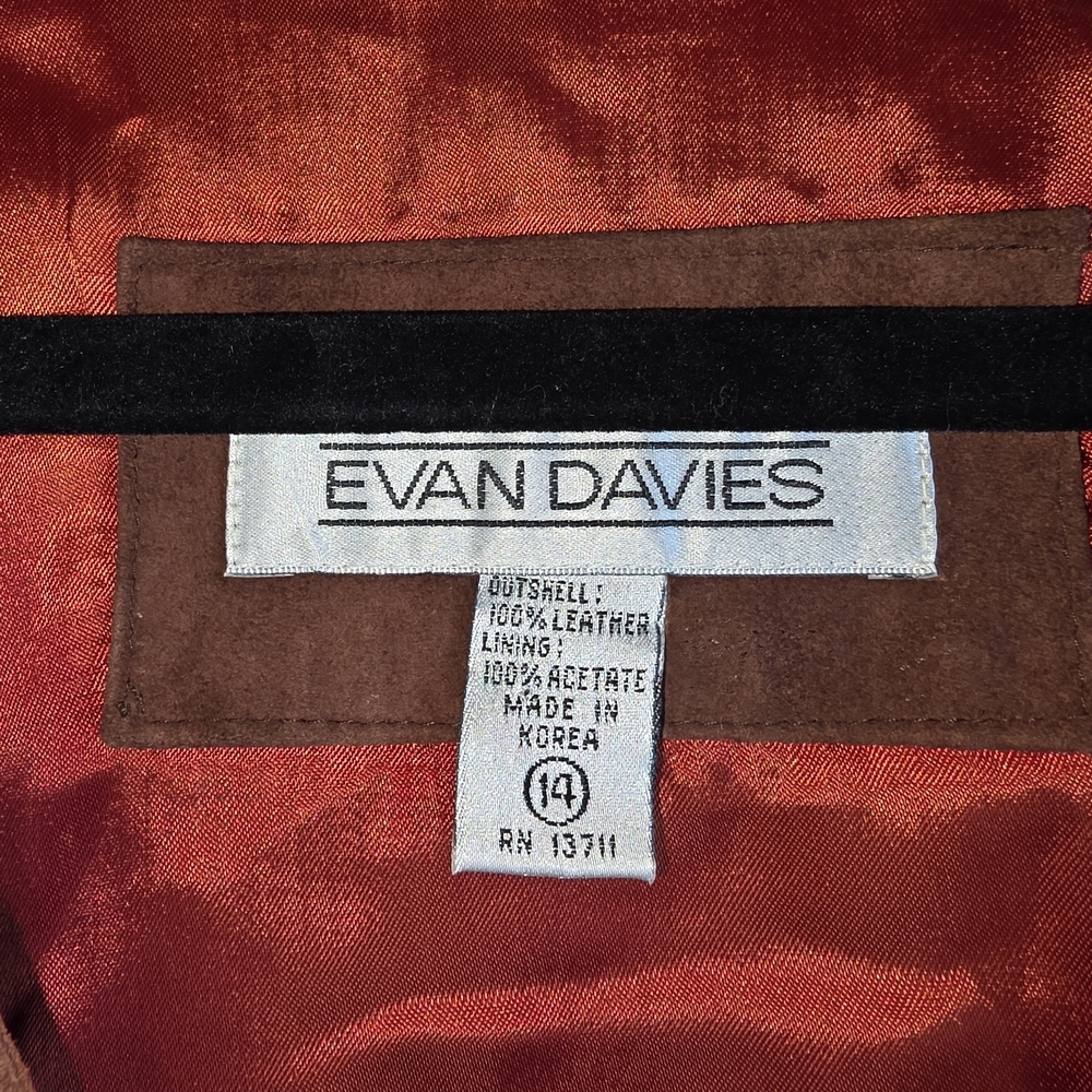 Evan Davies Vintage Brown Suede Leather Vest | Western Luxe Sz 14 - Picture 6 of 7